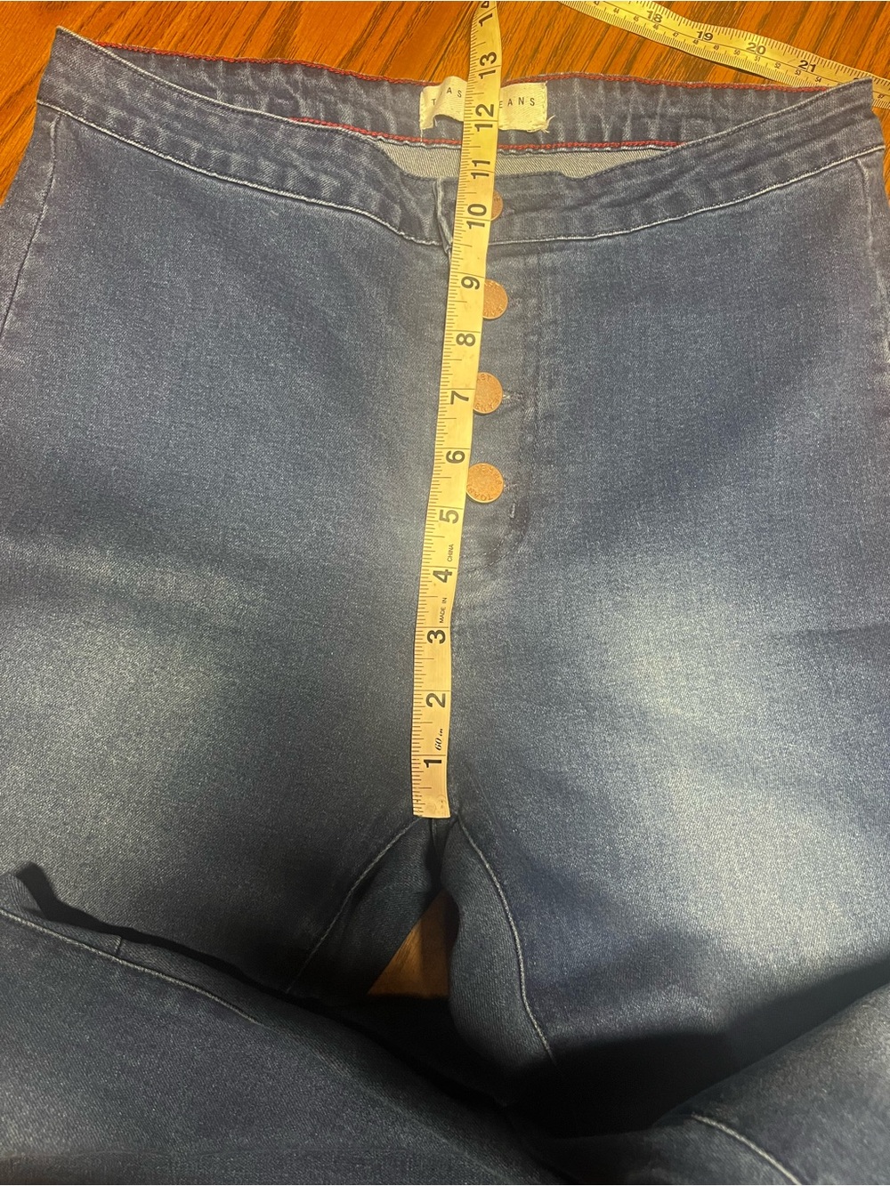 Toast ❤️ Jeans High-Waist Flare Jeans - Dark Blue Size Large - Picture 5 of 7